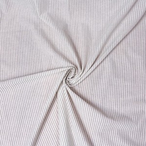 〔1m切り売り〕南インドのシンプルコットン　ストライプ模様布〔幅約119cm〕 - ホワイト系