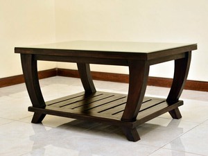 【直送可】ラタン＆チーク無垢材ローテーブル アジアン家具