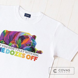 T-shirt White T-Shirt Rainbow Printed Unisex Dog Short-Sleeve