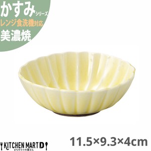 美浓烧 小钵碗 小碗 黄色 11.5 x 9.3 x 4cm 175cc 日本制造