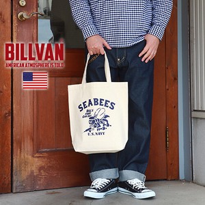 【スモールサイズ】BILLVAN ビルバン SEABEES ミリタリー ナチュラル キャンバス トートバッグ ビルバン