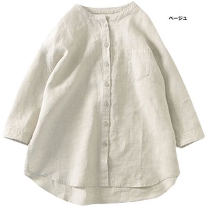 Button Shirt/Blouse Plain Color 3/4 Length Sleeve Cotton Linen Ladies'