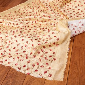 〔1m切り売り〕インドの伝統ザルドジ刺繍スタイルの更紗模様布〔107cm〕