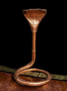 聖なる蛇 ナーガ 銅製 34cm