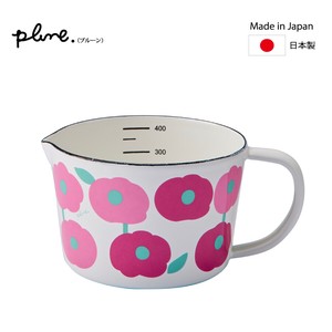 プルーン・ホーローメジャーカップ・「もこもこお花ピンク」・MC-607