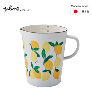 プルーン・ホーローメジャーカップ・L「レモン」・PMC-703　Enamel Kitchen wear
