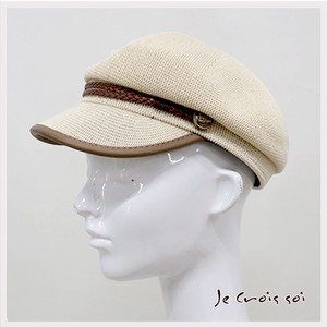 新作　キャップ　ナチュラル風素材　クラウン部分メッシュ素材が編地で涼しい　キャスケット帽子