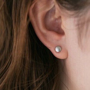 Pierced Earringss button Design Stainless Steel