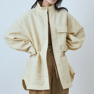 Blouson Jacket Flower Stand-up Collar Blouson