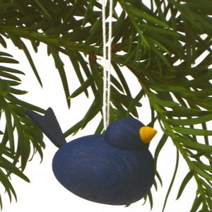 【5/6まで】ラッセントレー 木製オーナメント　小鳥 ダークブルー【クリスマス/木製/スウェーデン製】