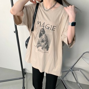 即納【2023新作】転写ロゴビッグTシャツ　オーバーシルエット　半袖　夏服　ゆったり