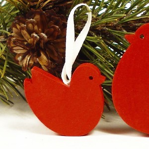 Ornament Red Christmas Wooden