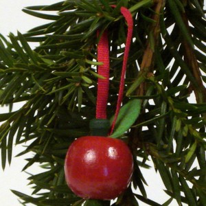 装饰品 木制 苹果 圣诞节 红色
