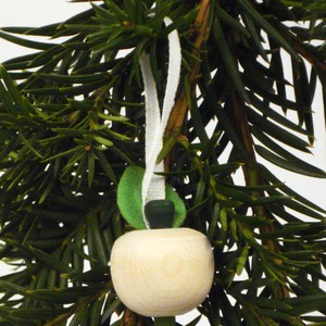 Ornament Apple Christmas Wooden Ornaments Natural