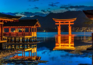 ポストカード カラー写真 日本風景シリーズ「宮島・鳥居」105×150mm 嚴島神社 観光地 名所 2023新作