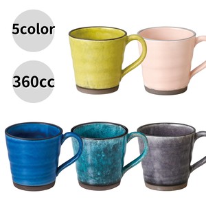 Mino ware Mug Pottery 360cc 5-colors Made in Japan