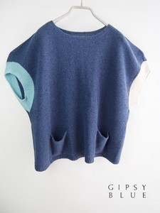 【日本製】「リネンミックス鹿の子+天竺」ボックスラインフレンチプルオーバー（ Whole garment knit ）