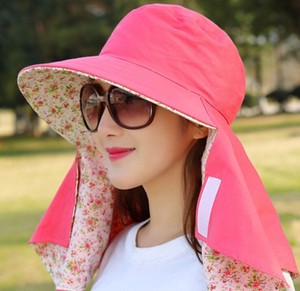 首までガード涼やかフラップ帽子　紫外線対策、帽子、日焼け防止、レディースハット