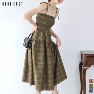 Casual Dress Flare Camisole Dress Check Tiered
