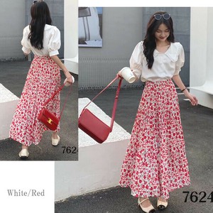 Skirt Tiered Long Skirt Crinkle