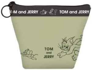 【SALE50*】□【即納】【ロット1】トムとジェリー ロゴテープ舟形ポーチ カーキ トムとジェリー