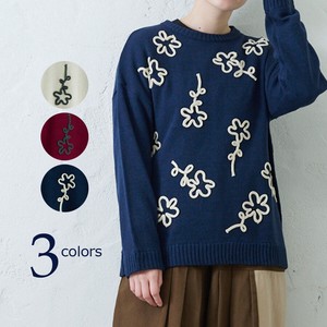 Sweater/Knitwear Pullover Flower Embroidered Autumn/Winter