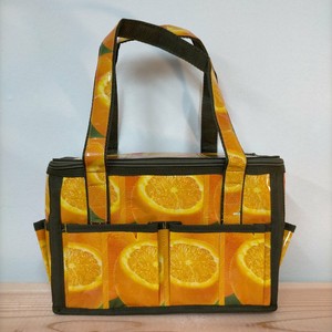 【アップサイクル・ジュースパック・保冷バッグS】カーキ／オレンジ