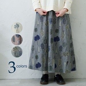 Skirt Patterned All Over Stripe Embroidered