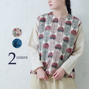 Button Shirt/Blouse Flower Embroidery