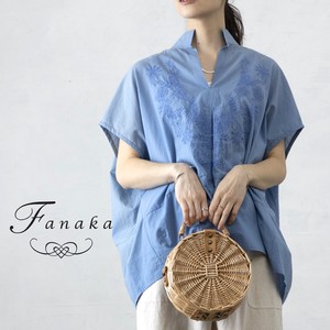 【Fanaka2023SS SALE】半袖　ハンド風刺繍　コクーンブラウス