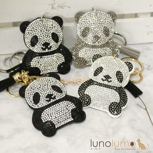 Key Ring Key Chain Gift Gray Sparkle Presents Ladies' Panda