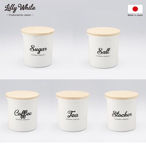 Lilly White・ホーローキャニスター「Coffe・Tea・Sugar・Salt・Stocker」