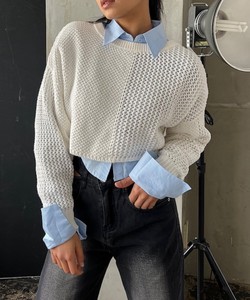 【新色】Crochet knit ＆ short shirt SET