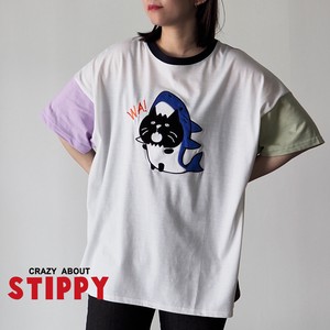 STIPPYinサメパイルワッペン半袖Tシャツ【STIPPY】【2023新作】
