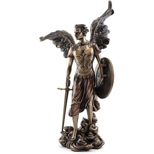 守護天使 ミカエル ブロンズ風彫像 彫刻/ カトリック教会 祭壇 洗礼 福音 聖霊 厄除け 輸入品