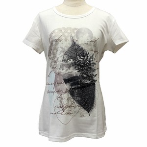 T-shirt T-Shirt Floral Pattern Printed Rhinestone Short-Sleeve Cut-and-sew