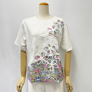 T-shirt Embroidered Ladies Switching Cut-and-sew Spring/Summer