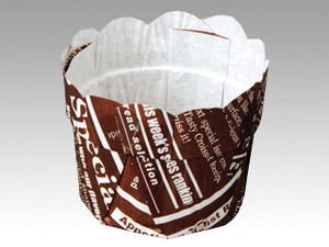 菓子容器 平野紙器 フラワーポットφ65JP 英字パントン茶