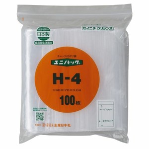 チャック付袋 生産日本社 チャック付ポリエチレン袋 ユニパックH-4(N)