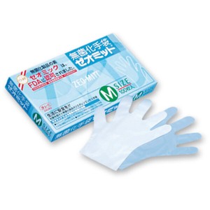 【100枚入】無菌化ポリ手袋 ニューゼオミット M 箱入 エフピコチューパ