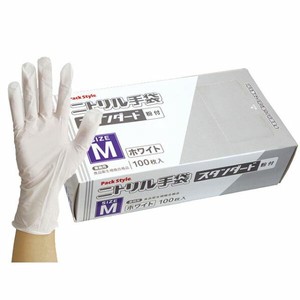 Rubber/Poly Disposable Gloves White Standard