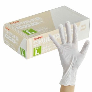 Rubber/Poly Disposable Gloves White Bird Standard L