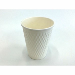紙コップ エンボススリーブカップ ホワイト 260mL KMW-240【weeco】