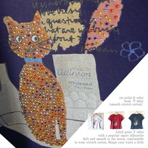 T-shirt/Tee Cat Printed Cotton
