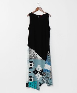 Casual Dress Patchwork Sleeveless Printed