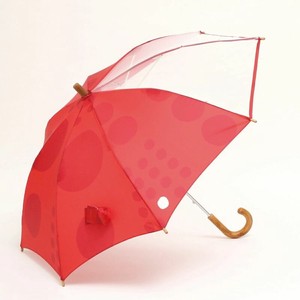 キッズ雨傘 55cm マル RED 【392／サンキューニ】 Q234