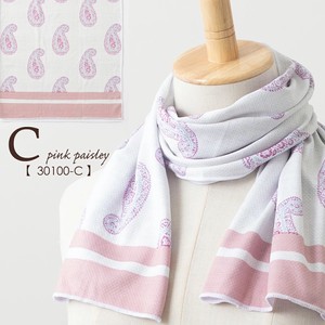 接触冷感タオル アイススカーフ 30 x100 cm シリコンケース付き C.pink paisley