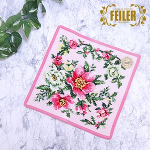 Towel Handkerchief Pink Floral Pattern