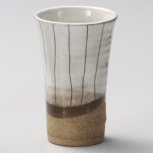 粉引線紋フリーカップ 陶器 タンブラー 日本製 美濃焼