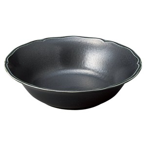 Mino ware Donburi Bowl black Pottery 16.3cm Made in Japan
